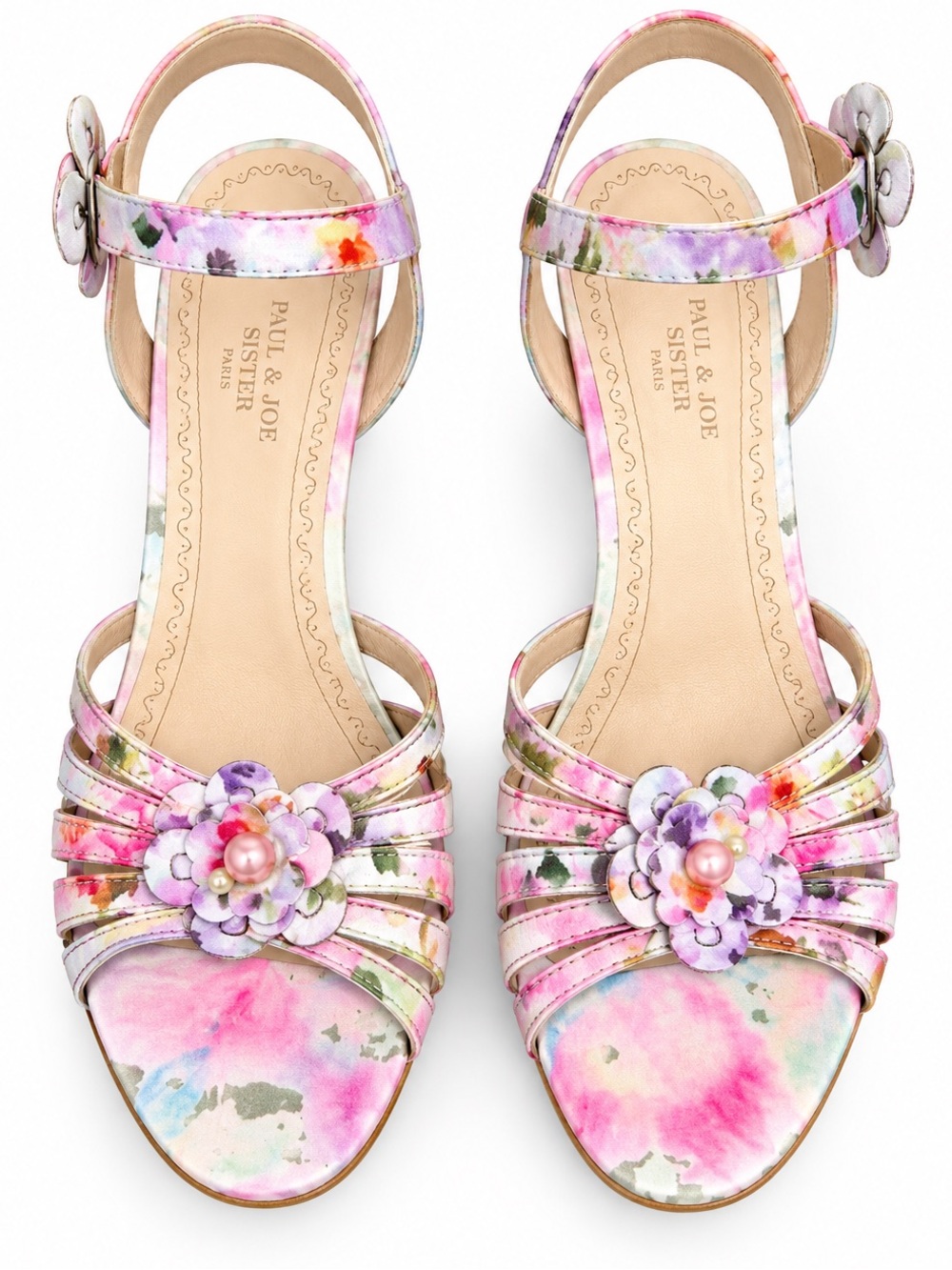 L’Artiste Spring Step Marzi Floral Leather Sandals Heels 41 US 10